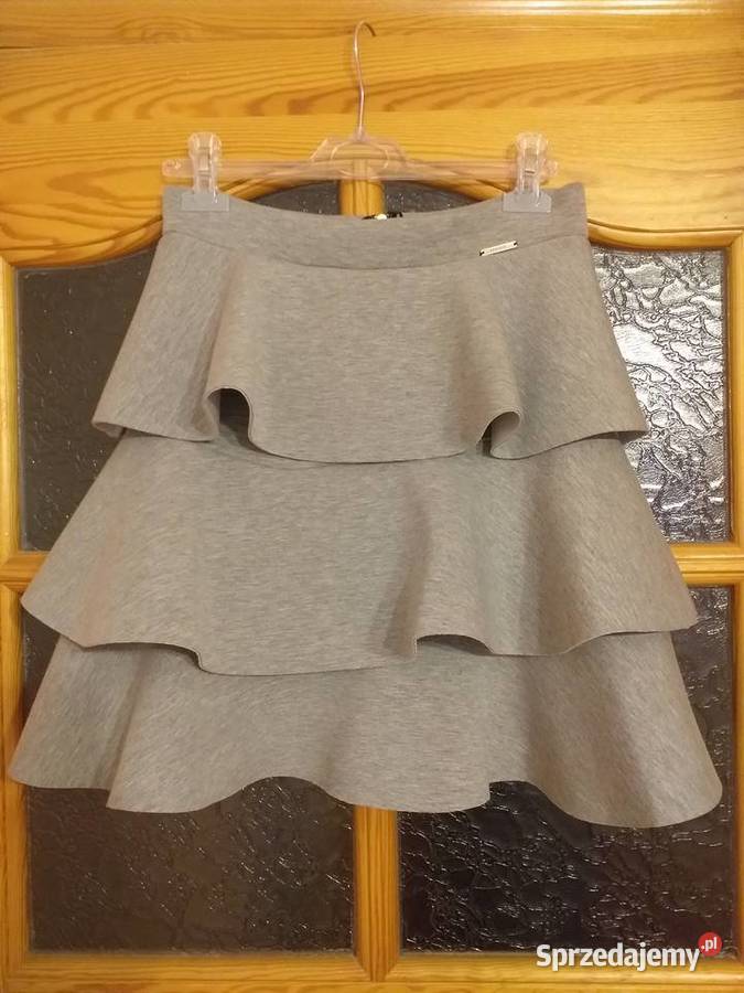 Szara spódniczka pianka falbanki M Rozmiar 38(M) Moda i Styl pomorskie