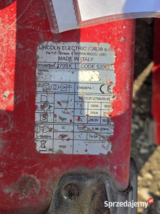 Spawarki inwertorowe Lincoln 270SX USZKODZONE Topołowa