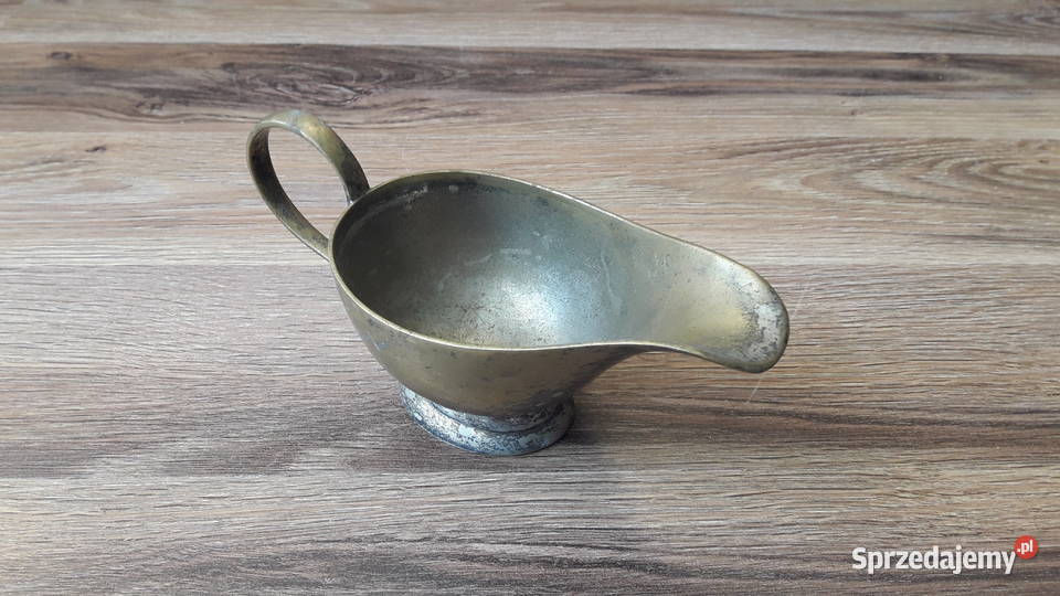 Stara mosiężna sosjerka kiedyś plater sygnowana Gdynia