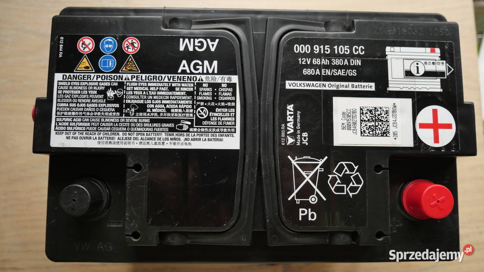 Akumulator AGM 12V 68Ah 680A Varta / VW - 7818636890 - oficjalne archiwum  Allegro