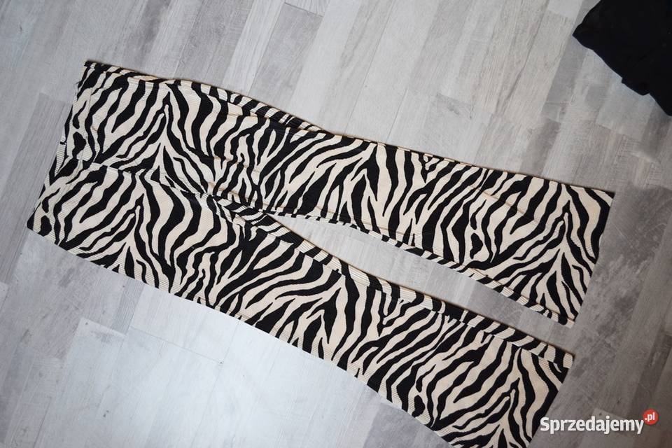 Spodnie dzwony plisowane Primark M zebra Długie Odzież damska Płock