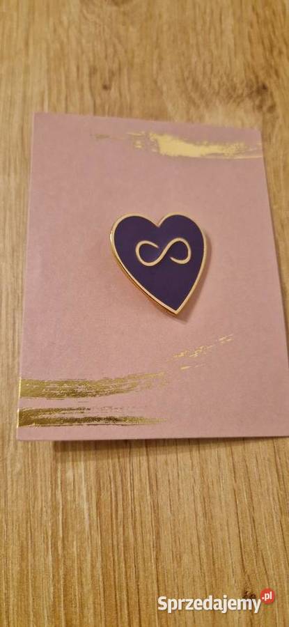 Przypinka pin broszka Avon serce fioletowe sprzedam