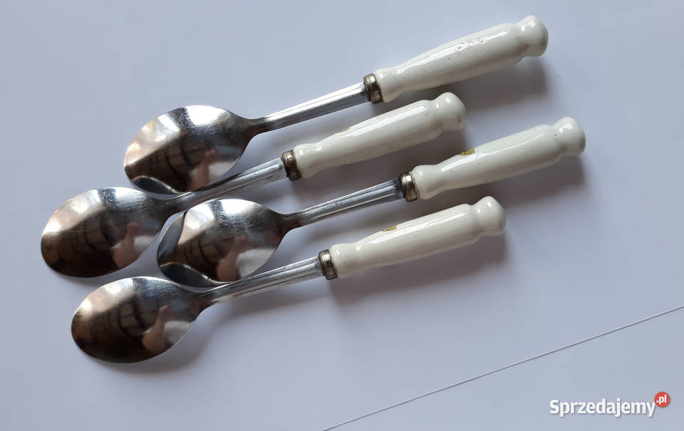 Łyżeczki do herbaty z ceramicznymi trzonkami śląskie Dąbrowa Górnicza