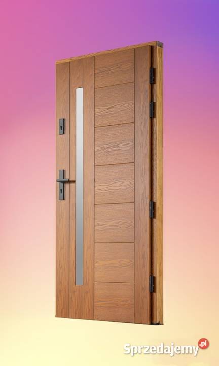 Drzwi Zewnętrzne Wejściowe Drewniane FREZOWANE