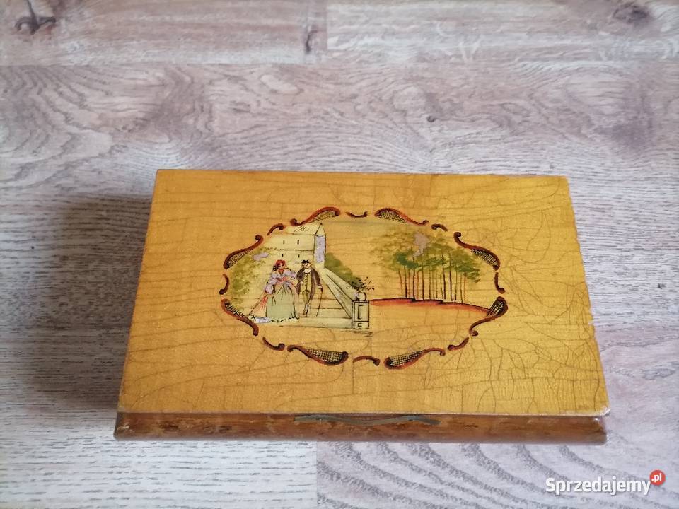 Stara szkatułka z pozytywką Szwajcaria z lat 30 Antyki