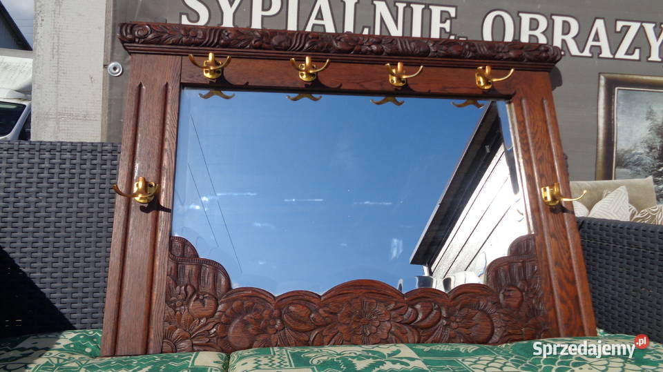 starye lustro dębowe owoce i kwiaty wielkopolskie