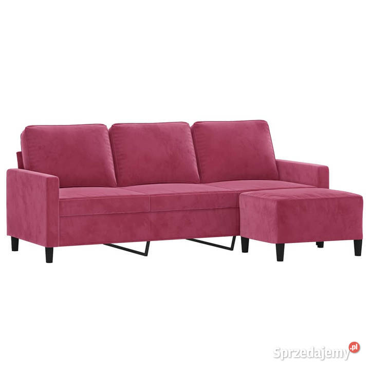 3osobowa sofa z podnóżkiem winna czerwień 180 Warszawa