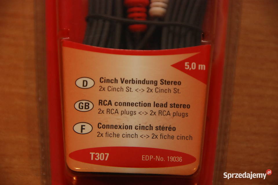 KABEL Teccus 2x RCA cinch 2x RCA cinch 5m nowy Elektronika Warszawa