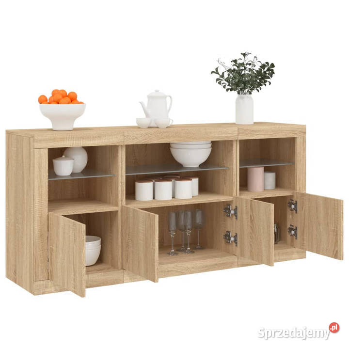 Szafka z oświetleniem LED dąb sonoma 1425x37x67 Warszawa