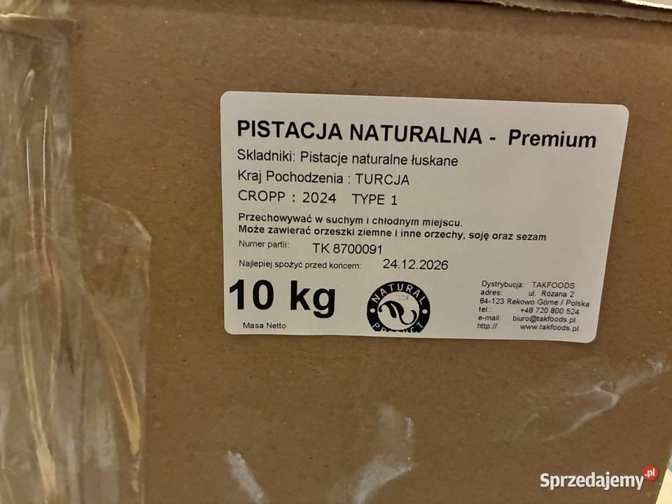 PISTACJA ŁUSKANA ZIELONA Rekowo Górne sprzedam