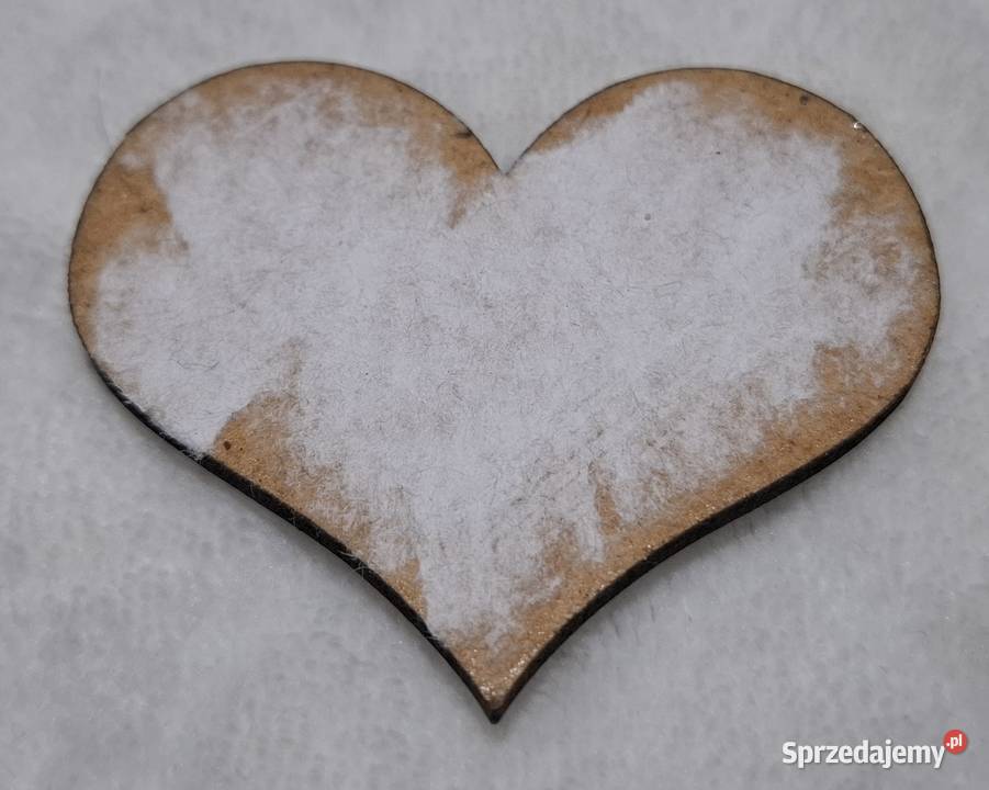 Drewniane serduszko 3mm Kochanej Mamie białe 5x6 Czeladź