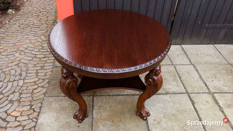 Unikatowy Neorenesansowy Stół Stolik Kawowy Dąb dolnośląskie Ziębice sprzedam