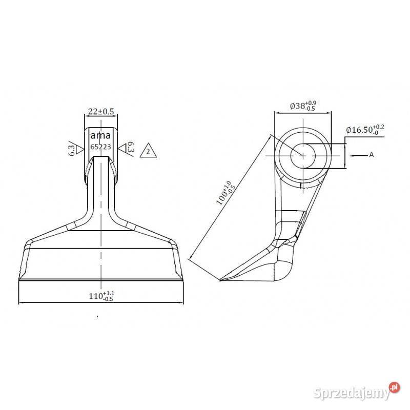 Bijak młotkowy 110x22x165 mm R105 pasuje do Kuhn łódzkie Sieradz