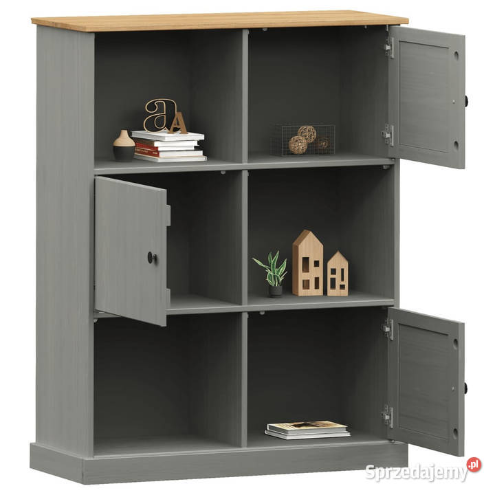 Szafka na książki VIGO szara 90x35x1145 drewno
