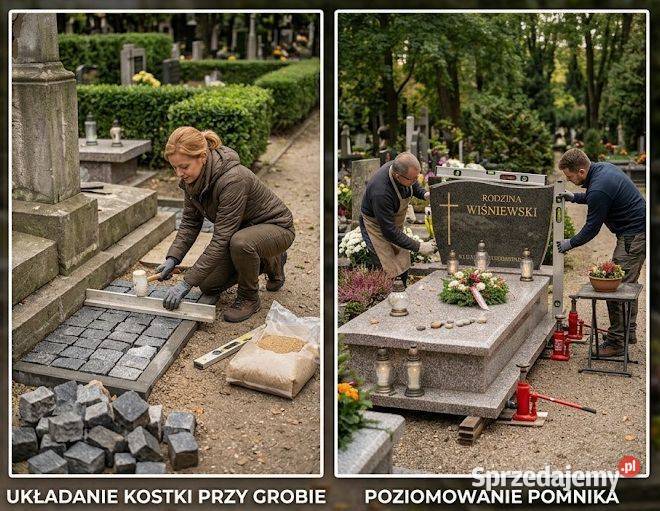 Podniesienie pomnika grobu Cmentarz Wrocław Pozostałe