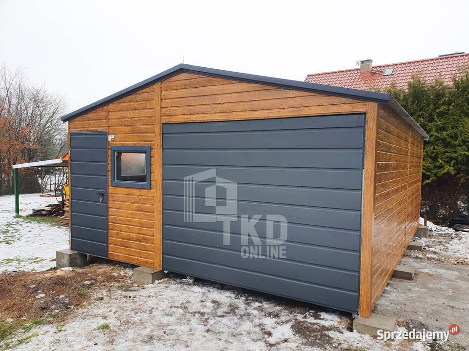 Garaż Blaszany 5x6 Brama 3x okno PCV drzwi TKD92 samodzielny Jelenia Góra