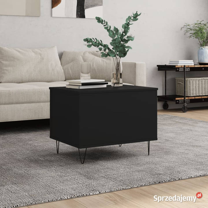 Stolik kawowy czarny 60x445x45 materiał Warszawa
