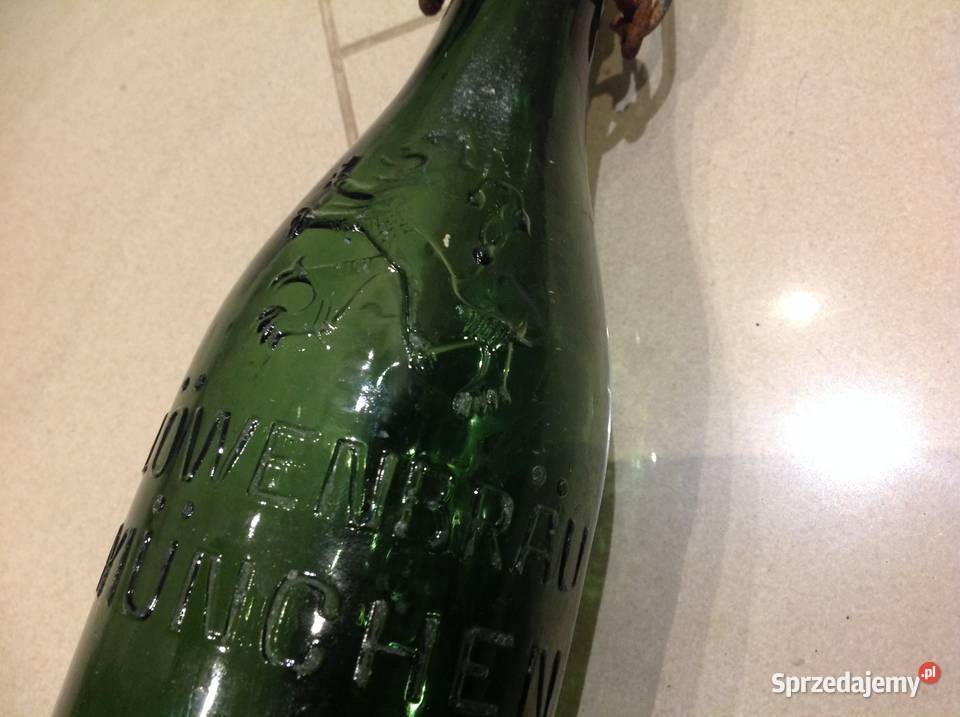 Stara Butelka Szklana z Porcelanką poj 05 L Nowa Sól sprzedam