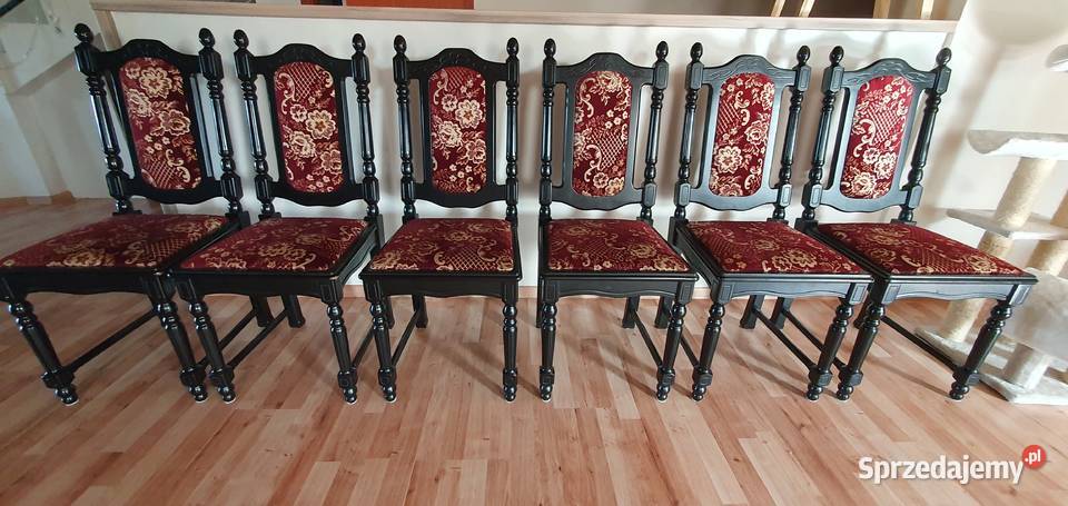 Komplet krzesła stylowe 6 vintage retro PRL 1984 śląskie Rybnik sprzedam