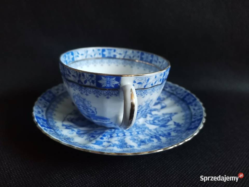 Stara przedwojenna filiżanka Echt China Blau Katowice