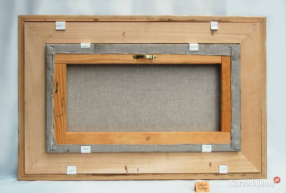 Jacek Kośmiński sad pejzaż obraz olejny złocona wielokolorowy Lublin sprzedam