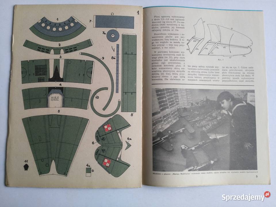 Mały Modelarz 61987 Samolot myśliwski PZL P24 G Modelarstwo śląskie Dąbrowa Górnicza