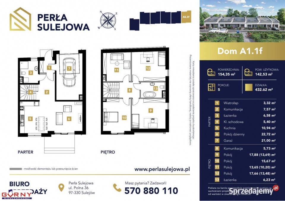 Dom Sulejów 15435m2 1 piętro