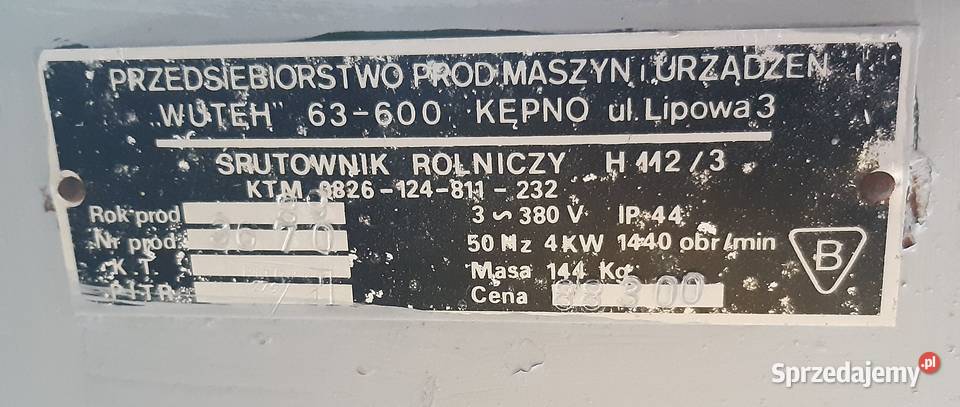 Śrutownik rolniczy WUTEH do zboża na kamienie śląskie Krzepice