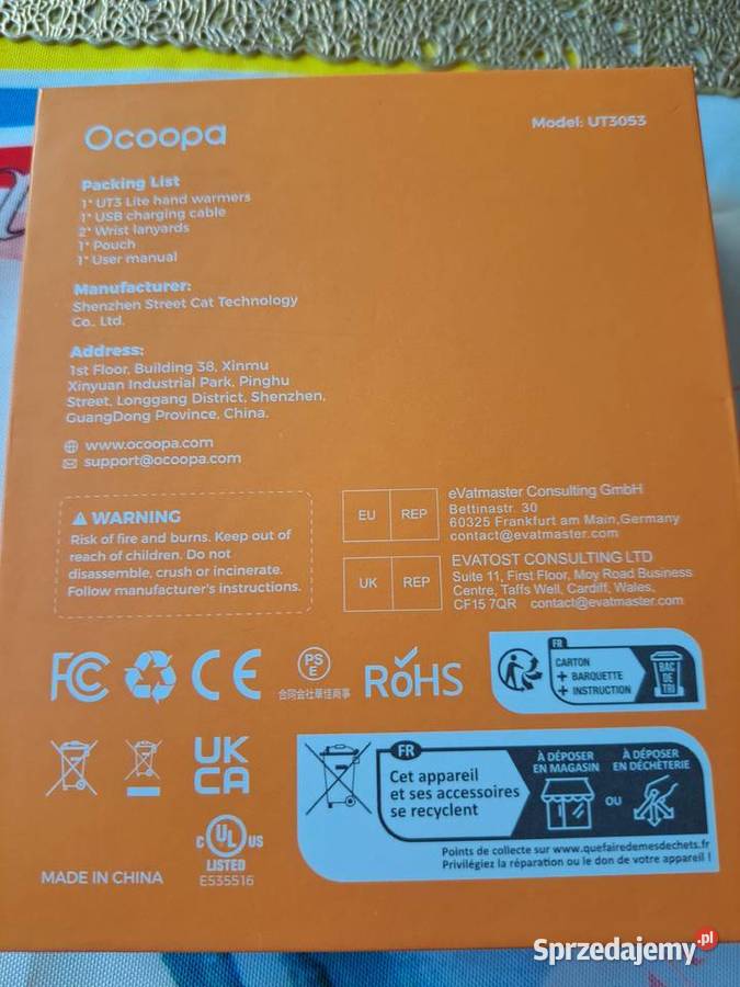 Sprzedam elektroniczny ogrzewacz do rak Pozostałe Elektronika lubuskie Żary