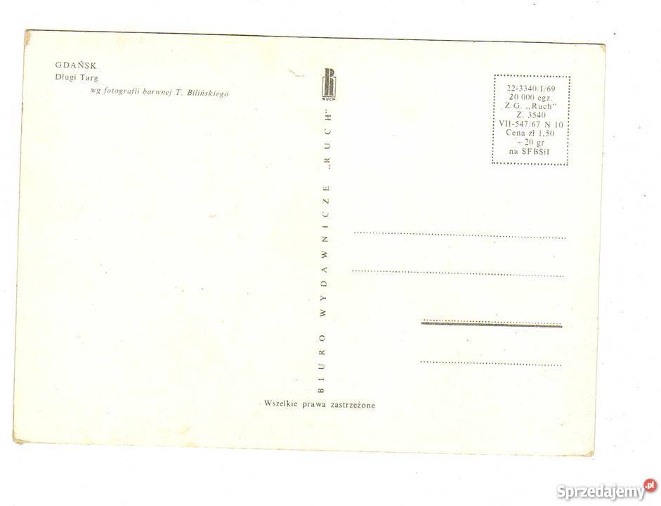 GDAŃSK DŁUGI TARG POCZTÓWKA świętokrzyskie Krynki
