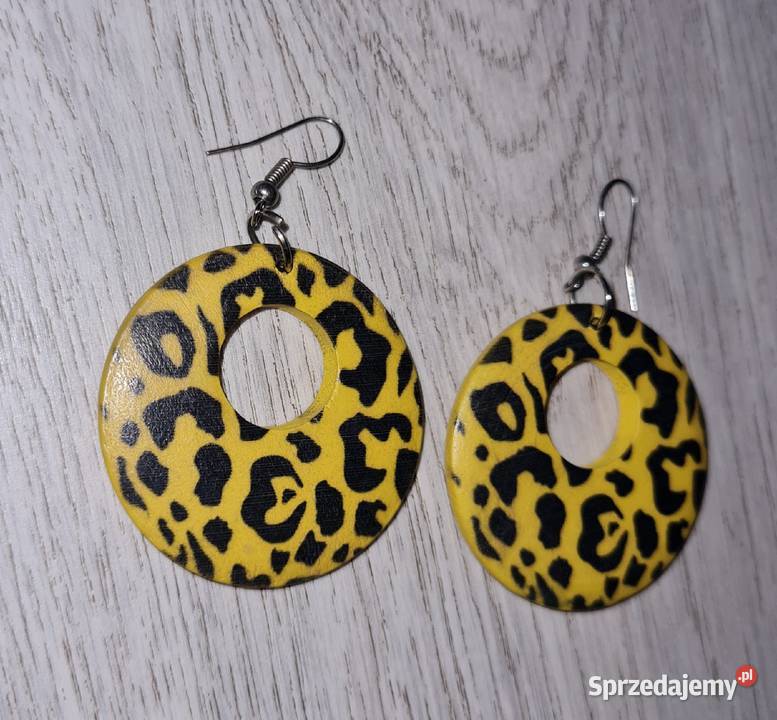 Kolczyki damskie panterka żółty Łódź