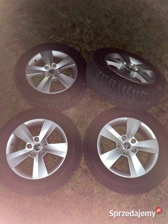Koła alu 5x112 r16 Skoda opony całoroczne mazowieckie Ostrołęka sprzedam