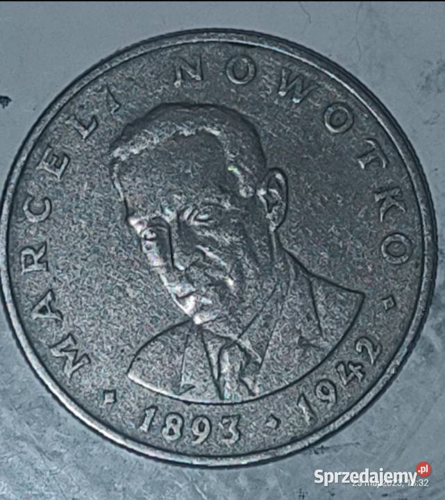 Moneta 20 Marceli Nowotko z 1976rbez znaku Katowice sprzedam