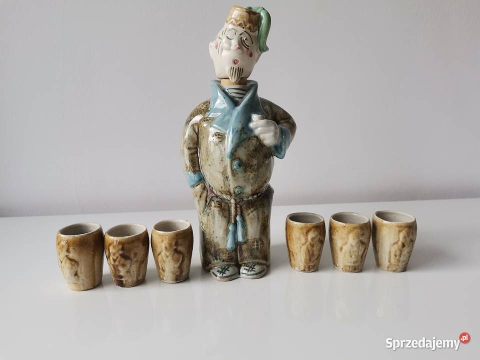 Stara karafka kieliszki Turek ceramika Zagórski Katowice