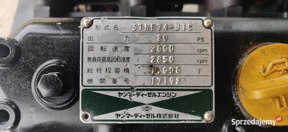 Silnik YANMAR 3TNE74 SPRAWNY dolnośląskie Małuszyn