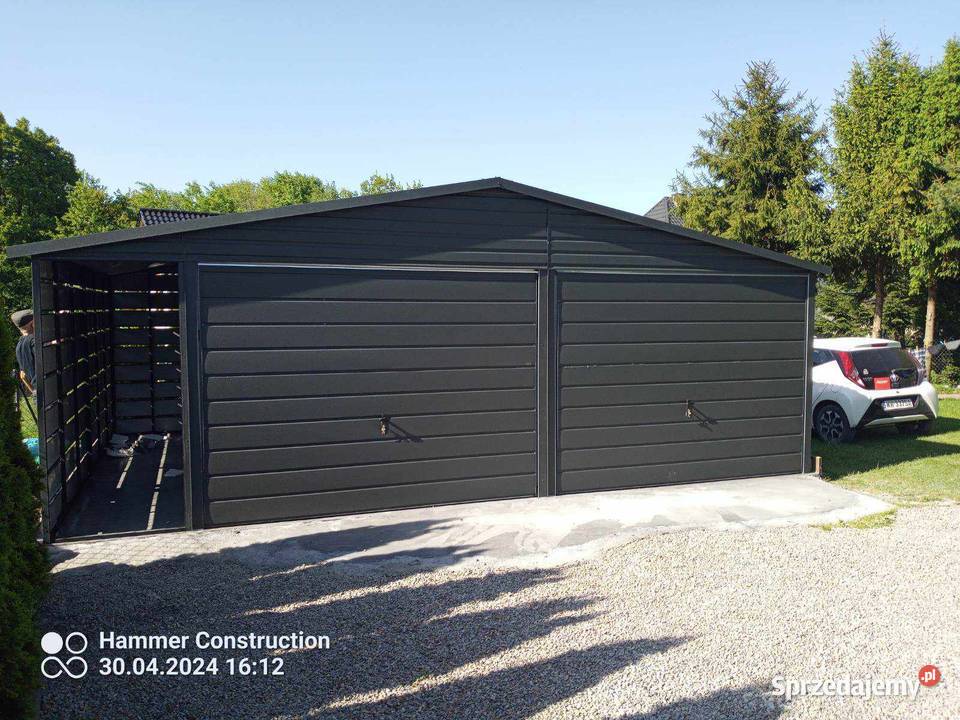Garaż blaszany wiata WZMOCNIONY PROFILAMI Sprzedaż Sandomierz sprzedam