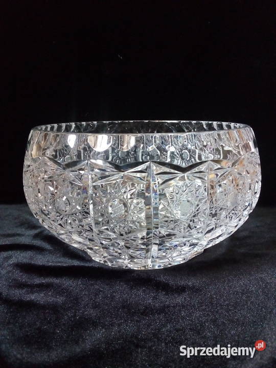duża kryształowa misa vintage PRL Częstochowa
