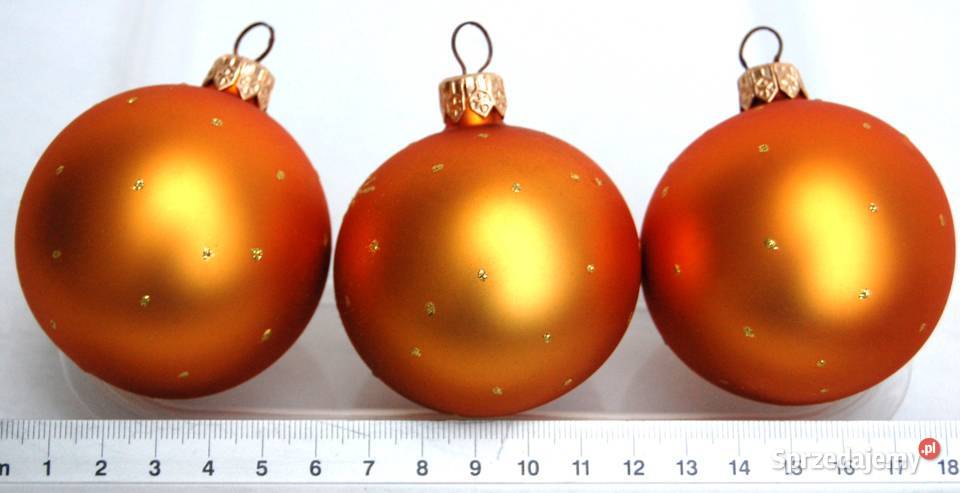 Bombki szklane złote ręcznie malowane brokat 3 lubelskie Lublin sprzedam