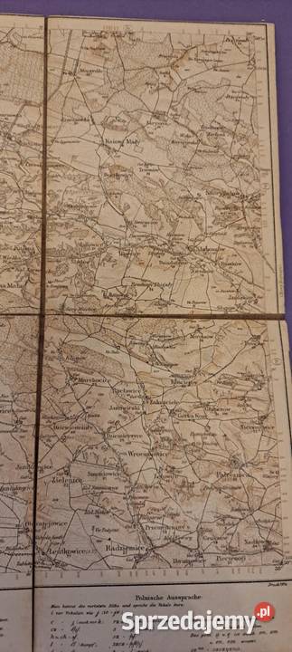 MAPA 1914 Królestwa Pruskiego Miechów i 100000 sprzedam