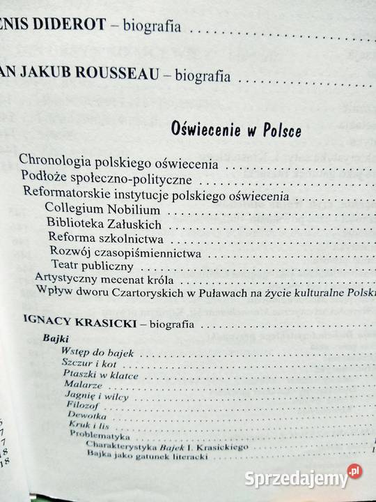 Barok oświecenie szkolne używane księgarnie Warszawa
