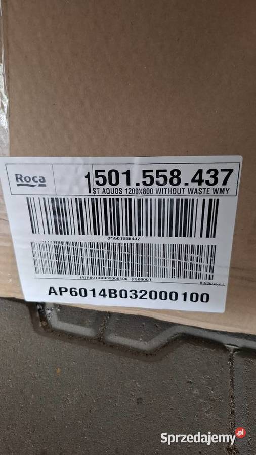 BRODZIK PROSTOKATNY AQUOS 120x80 KONGLOMERAT Szałsza