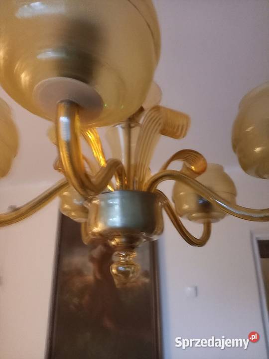 Piękny szklany żyrandol w typie Murano z Skierniewice sprzedam