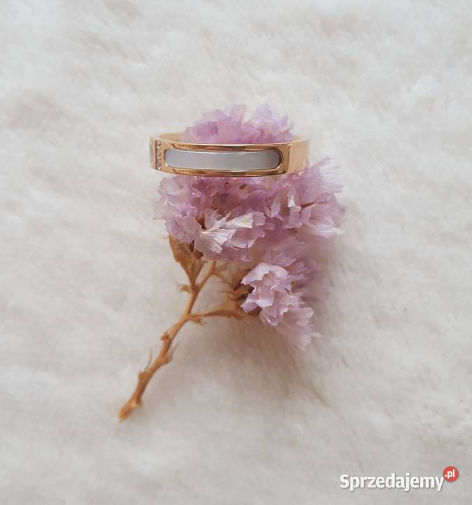 Nowy pierścionek obrączka złoty kolor stal Szczecin