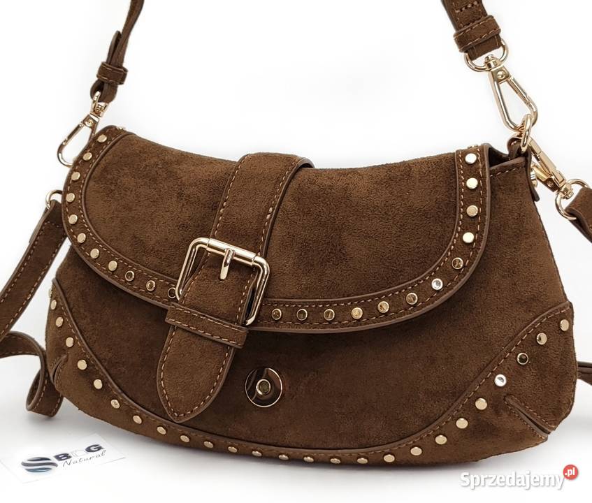 Torebka Flora CO Paris Zamsz Brązowa Camel Listonoszka  Toruń sprzedam