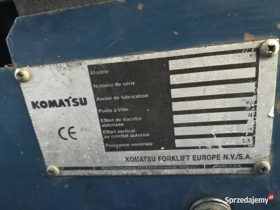 Komatsu FD 25T1E1 43m 25T triplex wózek widłowy lubuskie Gorzów Wielkopolski