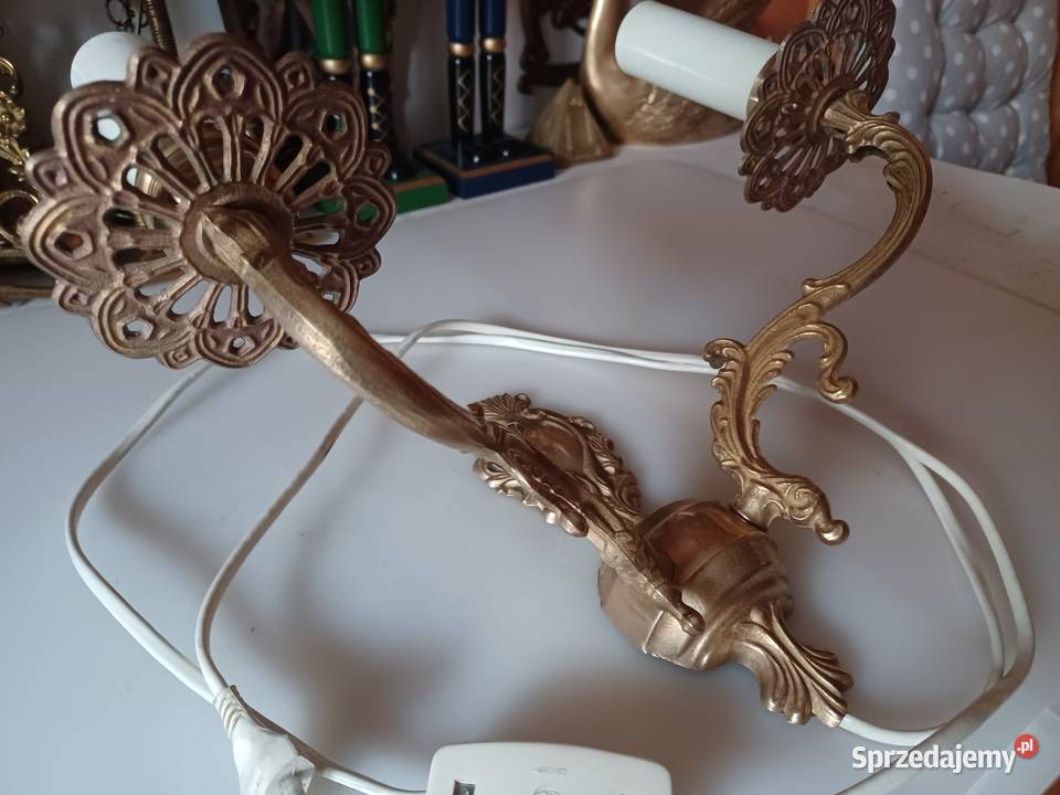 Kinkiet mosiężny z wyłącznikiem Poznań sprzedam