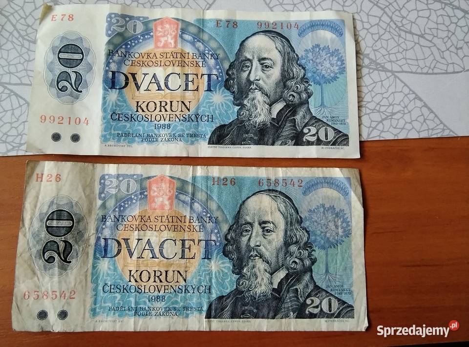 20 koro banknoty Czechoslowackie
