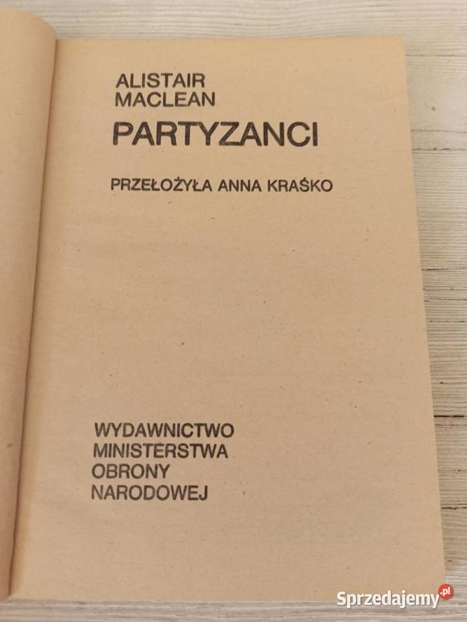 Partyzanci Alistair MacLean Anna Kraśko wydanie Antykwariat Bielsko-Biała
