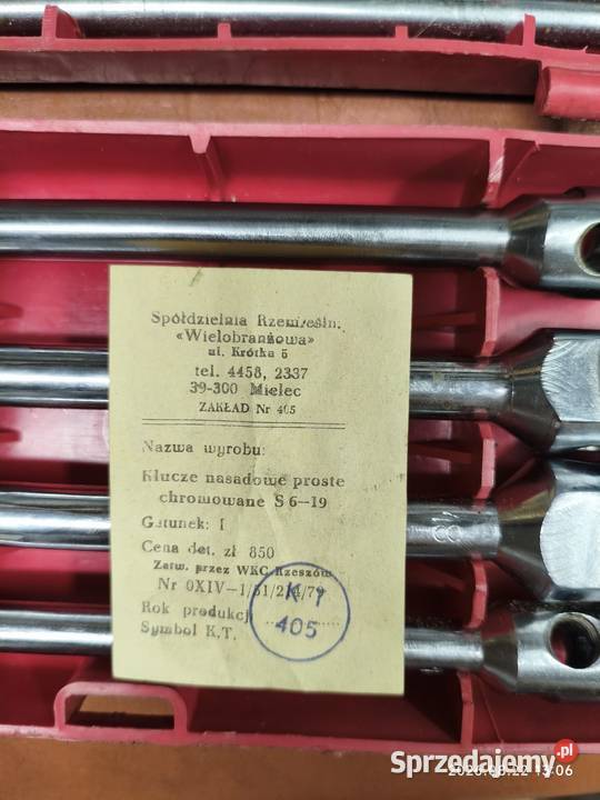 Klucze nasadowe proste S 619 PRL Mielec UNIKAT z lubelskie Lublin sprzedam