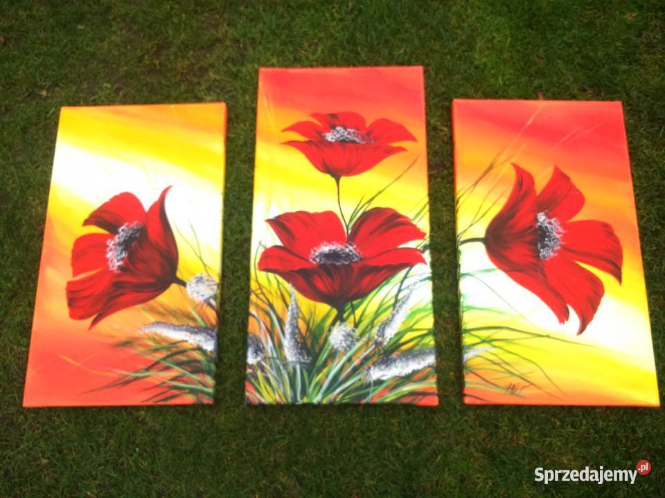 Obraz 3 częściowy kwiatygalmalarstwa Tuszkowo sprzedam